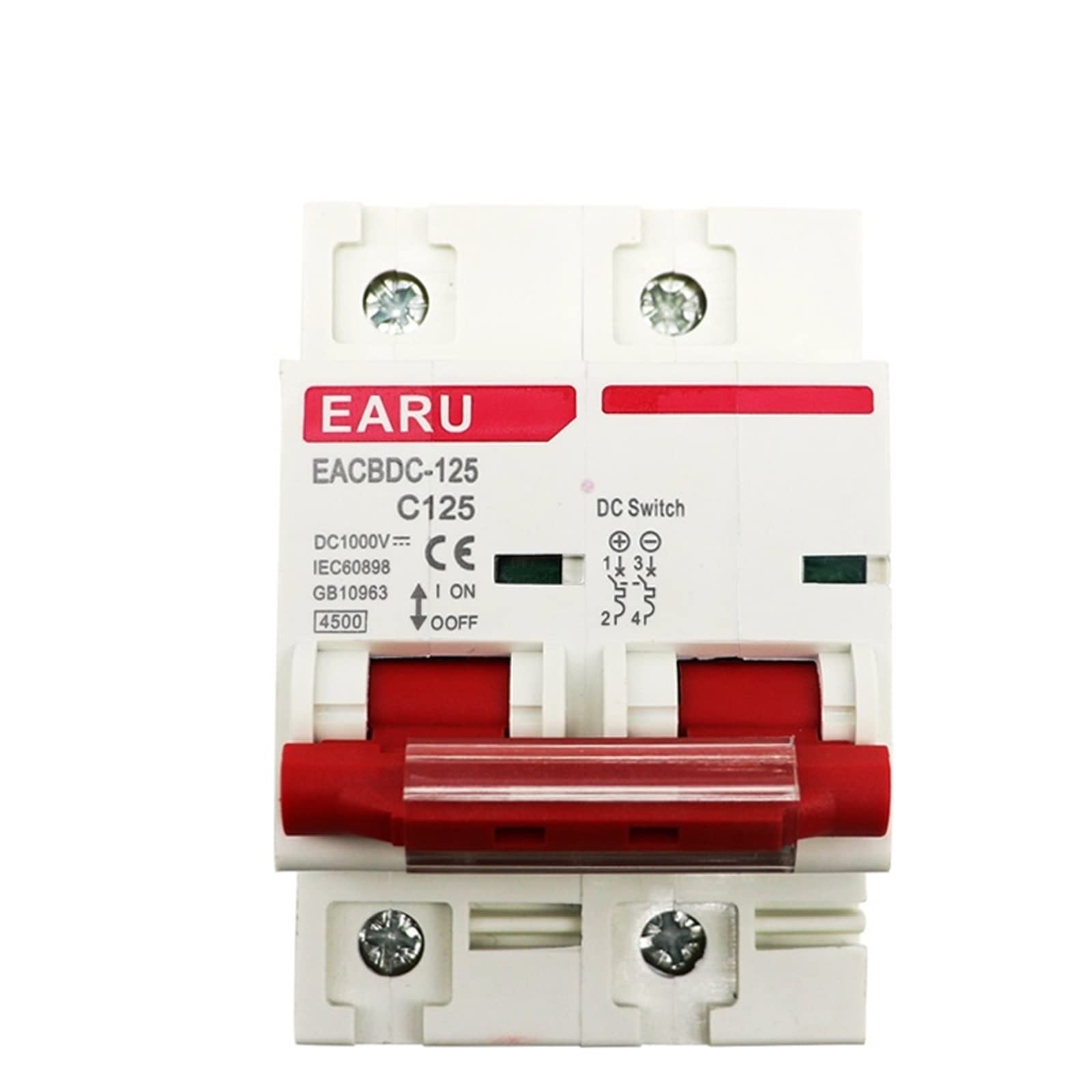 VSPPJYFG 10pc DC 1000V Solar Mini Circuit Breaker Overload Protection Protector Switch 80A 100A 125A 2P DC1000V MCB PV Photovoltaic(25v)