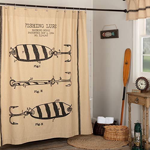 Pine-Valley-Quilts-Fishing-Lure-Rustic-Cabin-Shower-Curtain-72x72 Pine Valley Quilts Fishing Lure Rustic Cabin Shower Curtain 72×72