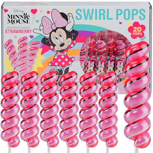 Image of Minnie Mouse Lollipops Swirl 20pk- Minnie Mouse Candy