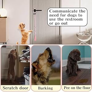 Canine Doorbells, Canine Doorbells for Potty Coaching, Adjustable Hanging Door Bell with 9 Bells Canine Bells to Go Outdoors for Small Medium Giant Canine (Pink)