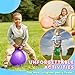 Lewtemi 6 Pcs Hopper Ball Carnival Outdoor Games 20 Inch Jumping Hopping Inflatable Bouncing Ball with Handle and Air Pump for Adults Sport Exercise (Light Colors)