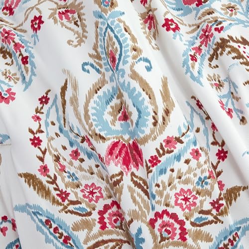 Image of Modern Threads 5-Piece Printed Comforter Set Marcel - Blue, Red & Olive Paisley Floral Bedding with Decorative Pillows & Shams, Soft All Season Bed Set, King