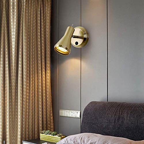 Aplique de pared ajustable mini con interruptor de bronce para dormitorio 3
