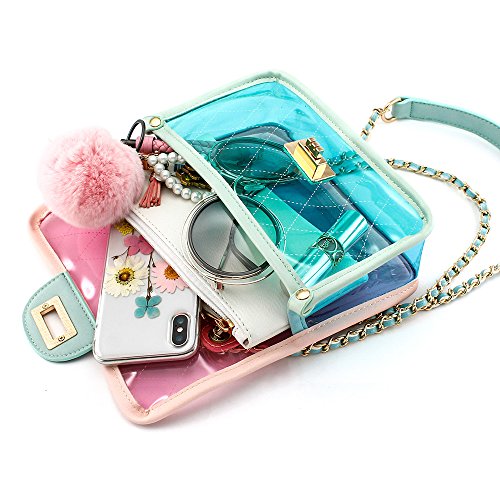Oct17 B07DR2SKKQ Women Transparent Plastic Cross Body Durable Summer Shoulder Bag Clear Jelly Purse thumb #2