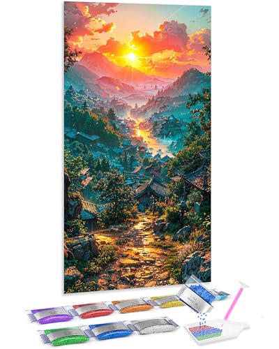 Pintura de diamante 5D completa Jumpdot 70x40 cm con diseño de paisaje natural