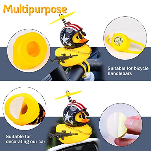 Image of wonuu Rubber Duck Car Ornaments, Squeeze Duck Dashboard Decorations Bicycle Decor for Cycling Motorcycle & Bicycle Accessories Decorations (Stars&Stripes-L&G)