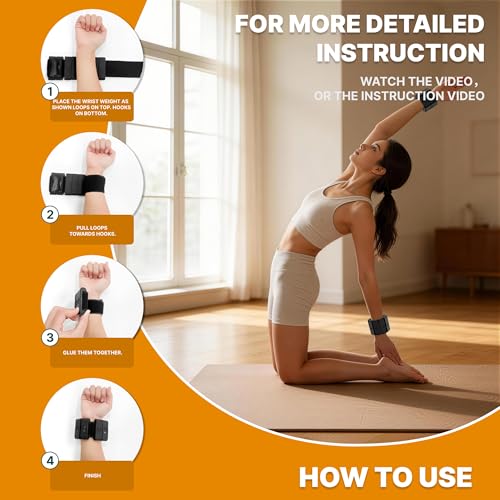 Poids de poignet réglable pour gym et tonification douce à la maison - 6