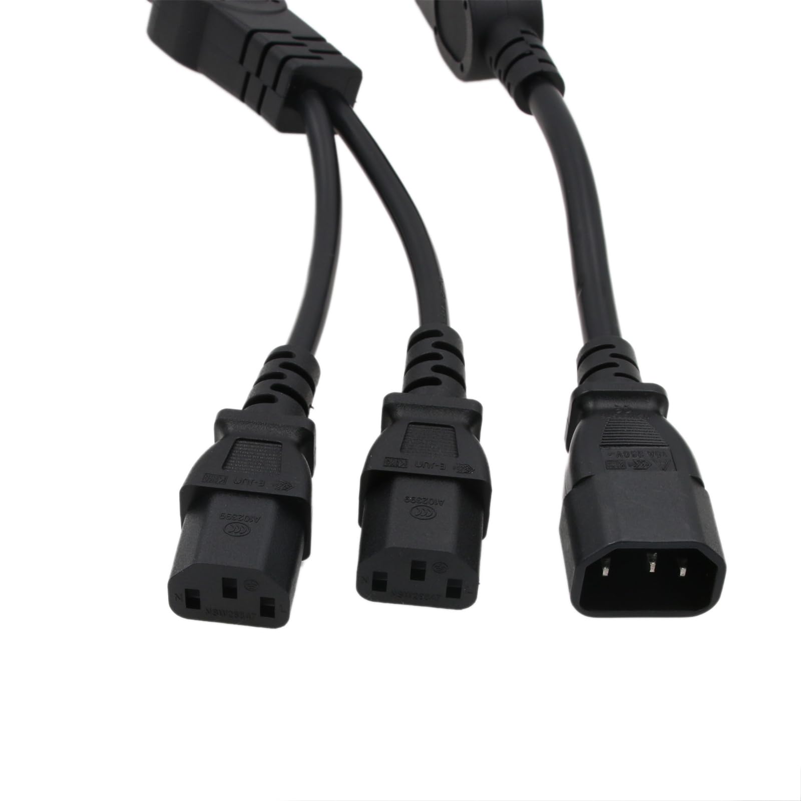 UPS PDU Computer Power Splitter Y Cord IEC320 C14 to 2 x IEC320 C13 10A 250V Extension Cable 12''