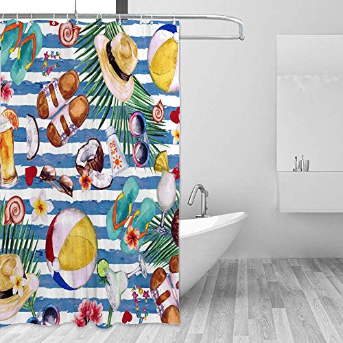 Rideau de douche 168 x 183 cm lavable en machine polyester CHEHONG - 5