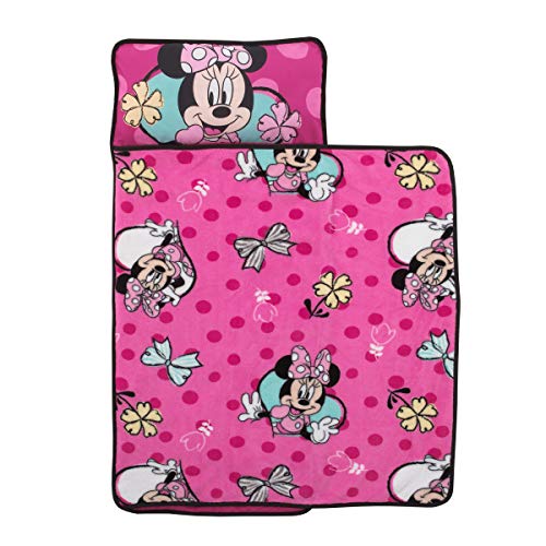 Everything Kids Disney Minnie Mouse Pink & Aqua Toddler Nap Mat, Pink, Aqua, Yellow, - Thumbnail 3