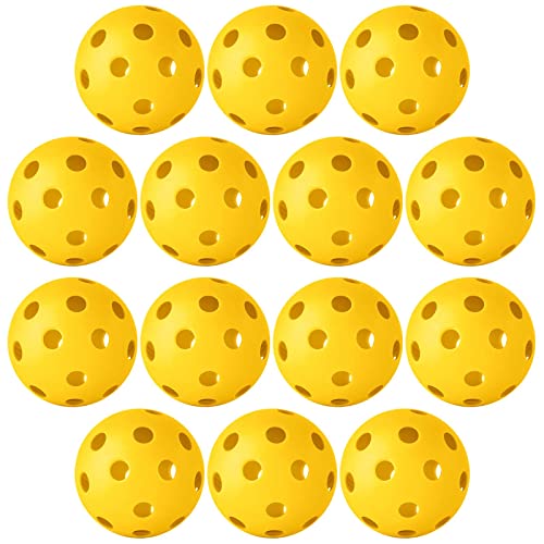 Coopay 14 Pack Baseball Practice Baseballs Plastic Hollow Airflow Soft Balls For Hitting, Baseball Training Indoor Outdoor Use (Yellow) #TOP12