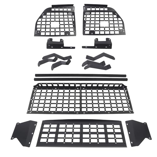 HIGH FLYING for Toyota Sequoia 2008-2022 Car Accessories Modular Storage Molle Panels System Trunk Shelf Luggage Storage Carrier Trunk Organizer Aluminum Alloy (Side Panels+Shelf+Roof Shelf)