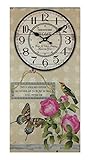 MDF Platte GMMH Wanduhr 60 x 30 cm Holz Küchenuhr Antik Paris Nostalgie XXL