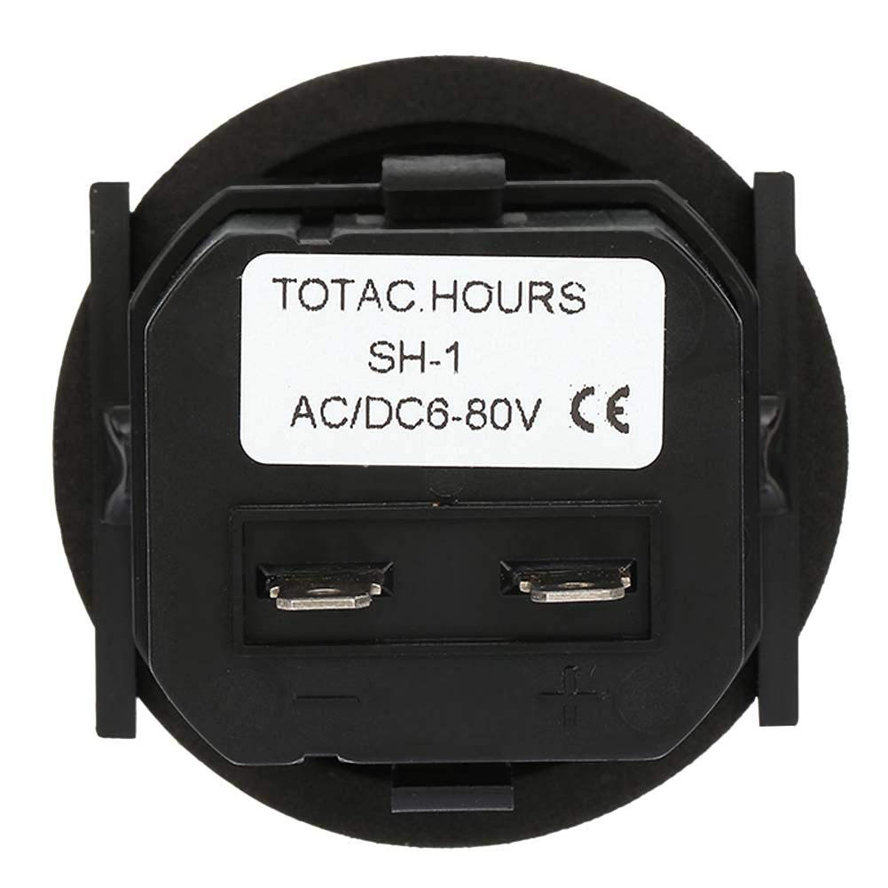 Compteur Horaire Numérique Minuterie Industrielle Etanche SH-1 Affichage LED pour Machines Générateurs Compresseurs d'air Pompes à Eau Ponts Roulants Voitures 6-80V (Noir)