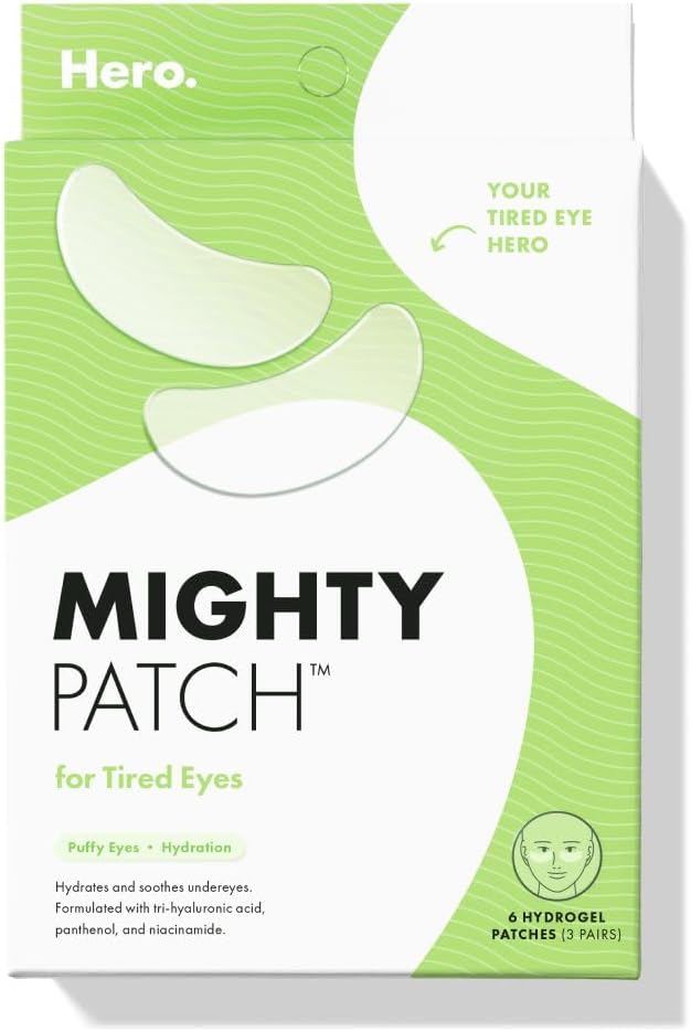 Hero Cosmetics Mighty Patch™ Tired Eye Patch - Soothing Hydrogel Patch - Wakes up under the eyes with multiple applications and visibly disappears (6 pack)