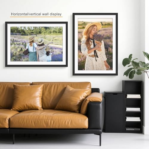 Picrit 24x34 Black Poster Frame 7 Pack, Display Pictures 20 x 30 Picture with Mat or 24 x 34 without Mat for Horizontal or Vertical Wall Mounting, Wall Gallery Photo Frames