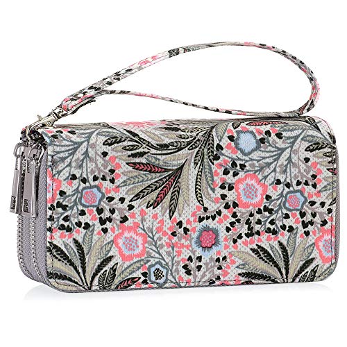 Image of XEYOU Double Zipper Long Clutch Wallet Cellphone Wallet for Women with Removable Wristlet Strap for Credit Card, Cash, Coin, Bill