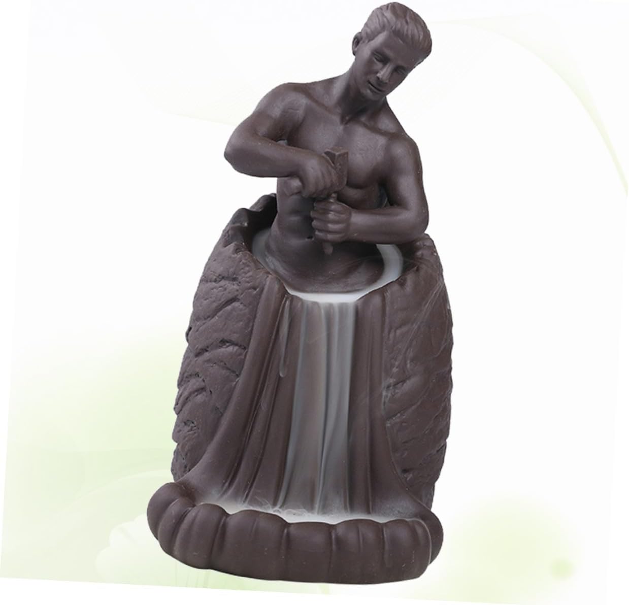 Backflow Incense Holder Ceramic Self Carving Men Aroma Therapy Burner Insert for Home Office Desktop Decoration