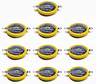 EEMB CR2032 with Solder Tabs Battery 3V Lithium Battery Li-MnO Button Battery 2032 Battery with for Game Boy,GBA,and Color(10)