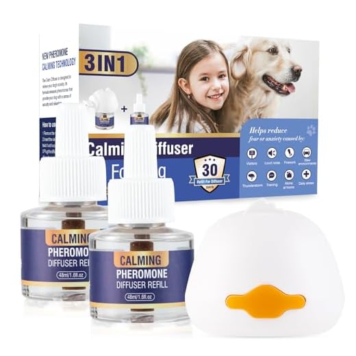 3 in 1 Pheromones Chien Anti Stress (1 Diffuseur+2 Recharges 48 ML) Calmant Apaisant Prise Phéromones pour Apaiser Les Relaxantes Calmantes Agité Stressé Réduit Le Comportements 60 Jours