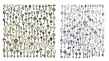 AleapDoll 250 PCS Wholesale Antique Vintage Skeleton Key Charms for Jewelry Making, Bulk Lot Silver Golden Bronze Brass Key Set Charms Pendants Craft Party Favors (125pcs Silver & 125pcs Bronze)