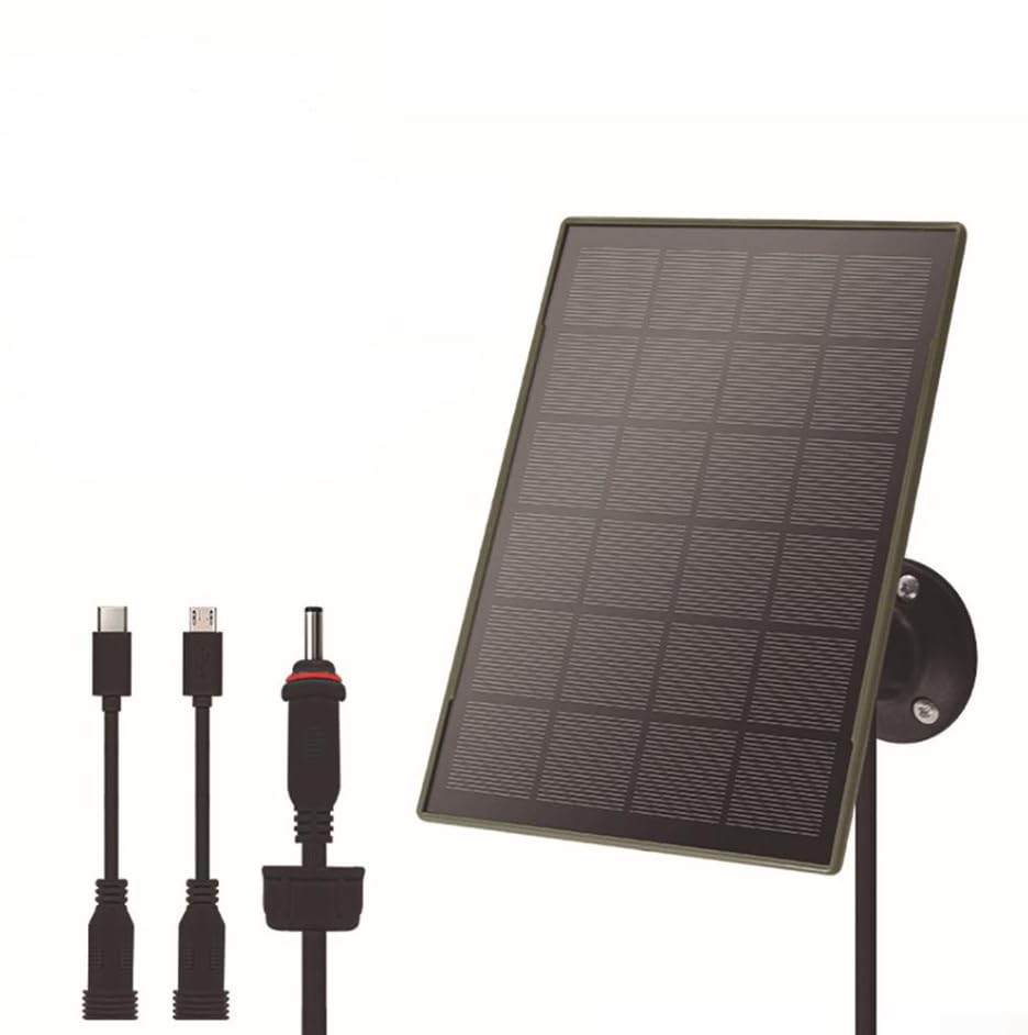 Hasaller Cargadores de panel solar para cámara de sendero, 3 W, 5 V, 6000 mAh, batería de caza, panel solar tipo C, carga USB, paneles so-lar, paneles de carga de silicona monocristalina, paneles de