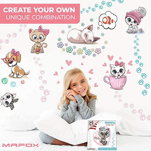 Vinilos decorativos para niños con gatos y perros que brillan en la oscuridad miniatura 5