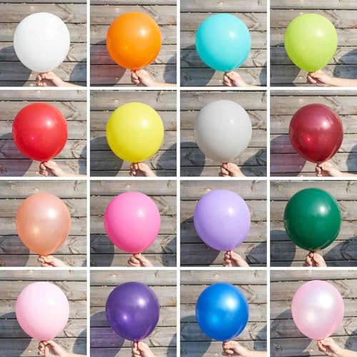 Image of PartyWoo Assorted Colors Rainbow Balloons 50pcs Multicolor Colorful 12 Inch