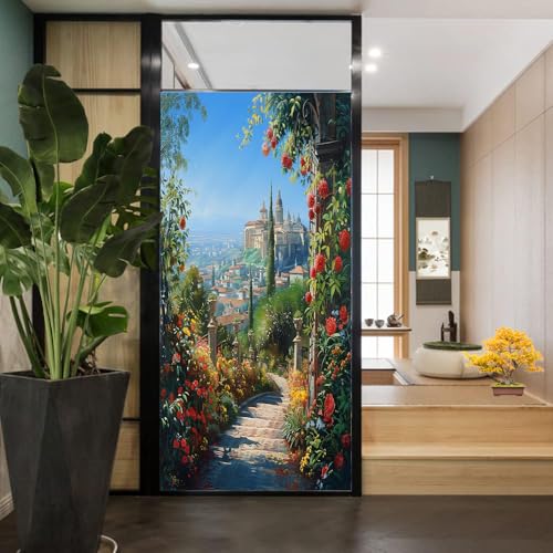 Vinilo adhesivo para ventana diseño Country Garden Castle 17.7x23.6 in miniatura 5
