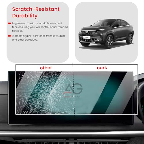 Image of Screen Guard For TATA CURVV 2024 | 12.3 INCH INFOTAINMENT + INSTRUMENT CLUSTER + STEERING + AC Protector | TataCurvv Car Digital Display Accessories [Not Tempered Glass]