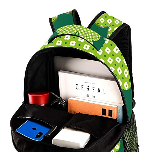 Sac à dos enfants vert trèfle léger et résistant en tissu sergé ergonomique - 4