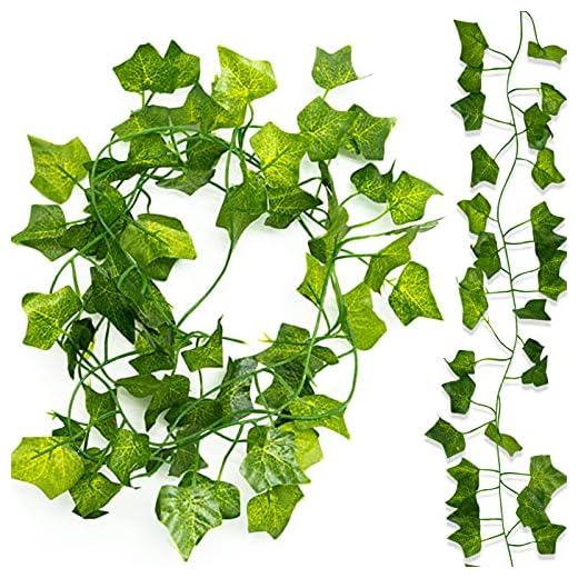 LAMXD Lierre Artificiel Guirlande, 1 Pcs Faux Lierre Vigne Plantes Feuillage Vertes Décoration Interieur Extérieure pour Mariage, Fêtes, Célébration, Cuisine, Bureau, Jardin et Décoration Murale