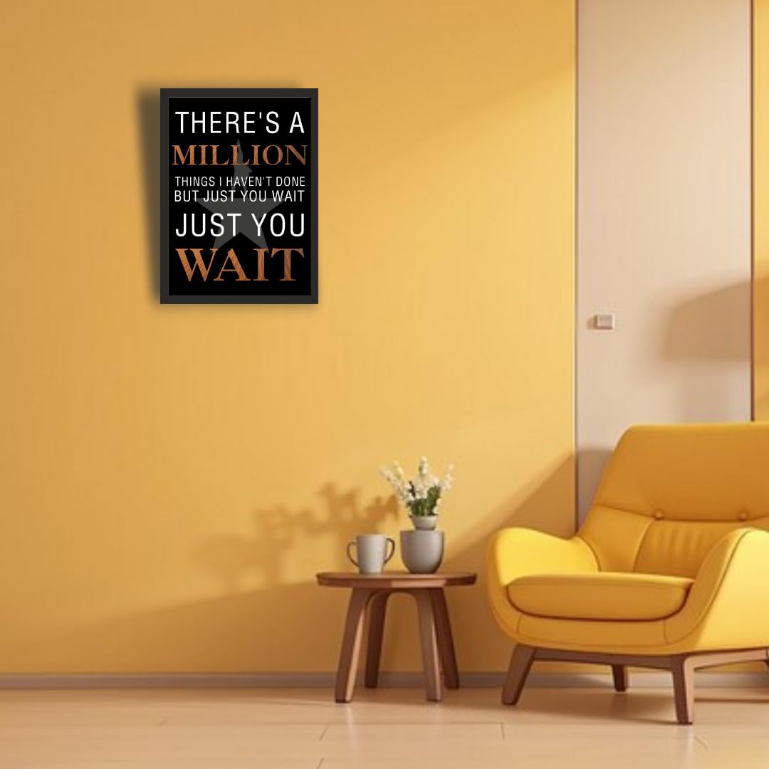 Hamilton Just You Wait Quotes 9.25 by 12.8 in Black Fiber Frame – view 3