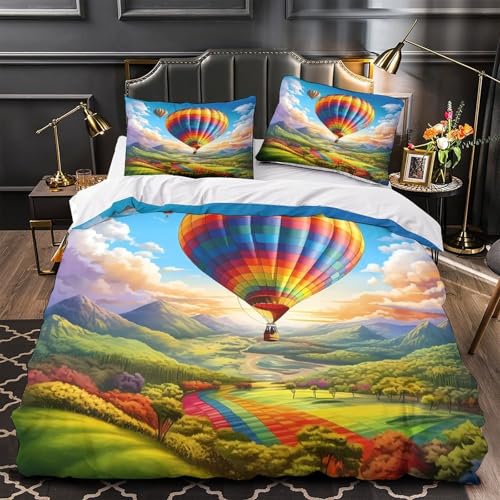 Parure de lit montgolfière 3D en microfibre imprimée ultra douce - 2