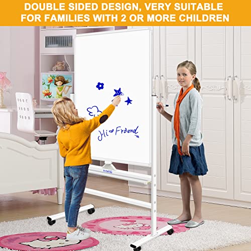Mobile Whiteboard Magnetic Dry Erase Board With Stand 40"X28" Double Side Rolling Whiteboards On Wheels For Home, Office & School #TOP4