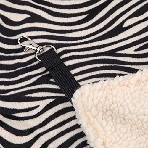 Wowowmeow Small Animal Soft Fleece Cage Hammocks Hanging Bed For Ferrets Sugar Glider Guinea Pigs (S, Plush- Zebra) #TOP2