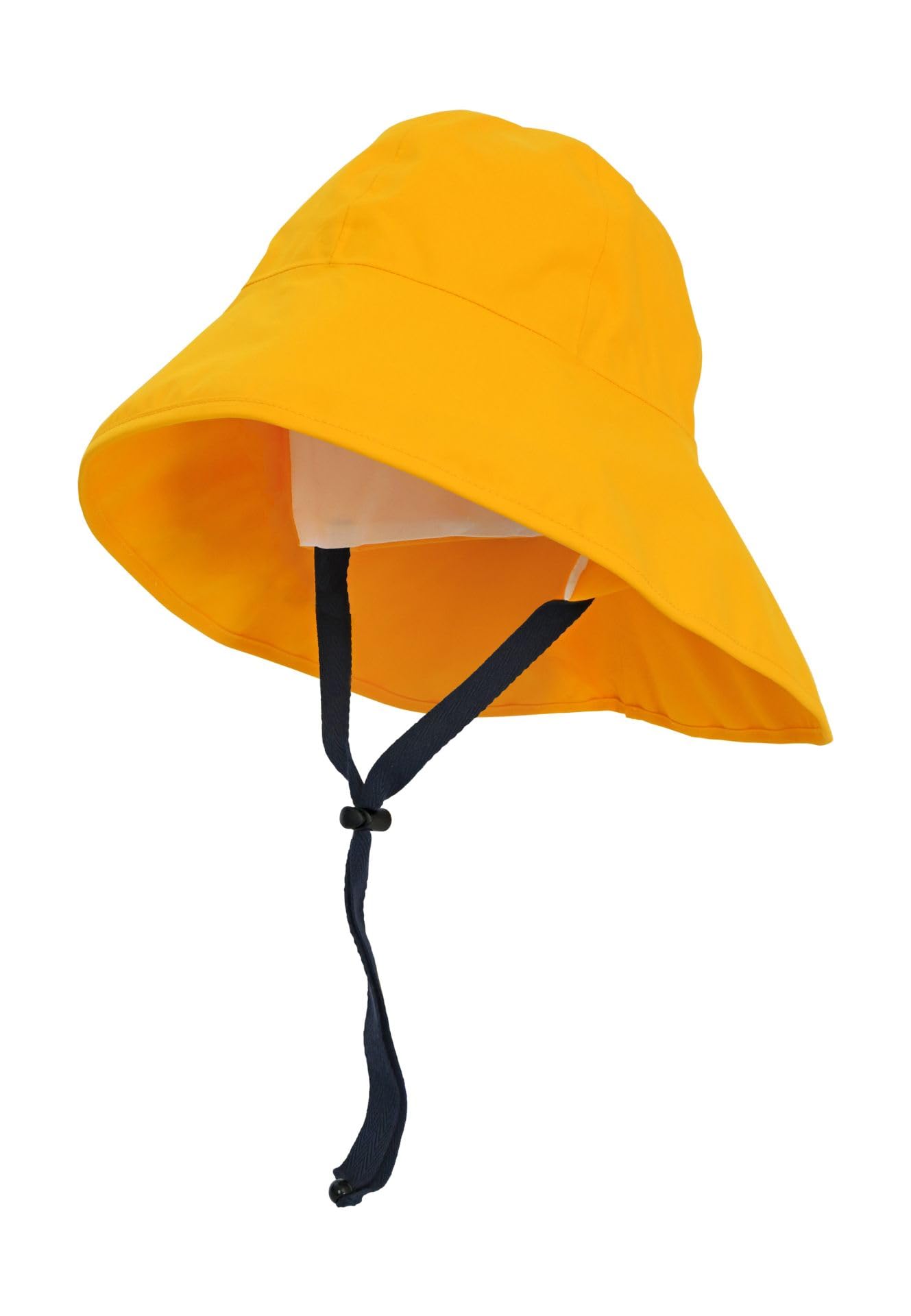 crazy4sailing Southwester Rain Hat Men & Women Storm - Waterproof Sailing Hat with Lining & Chin Strap - Classic Oilcloth Rain Hat for Sailing, Fishing & Outdoor - Windproof & Breathable, gold, M