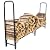 Sunnydaze 8-Foot Firewood Log Rack - Indoor/Outdoor Black Powder-Coated Steel Storage Accessory