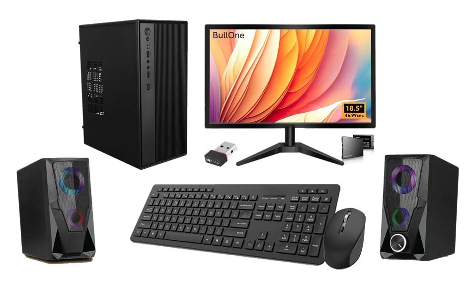 Image of BQ All-in-One Desktop Computer Set, i3 2200, 8GB RAM, 128GB SSD, 19inch HD LED Monitor, Ultra HD Graphics, RGB Speaker, WiFi, Win 10 (8-128GB)