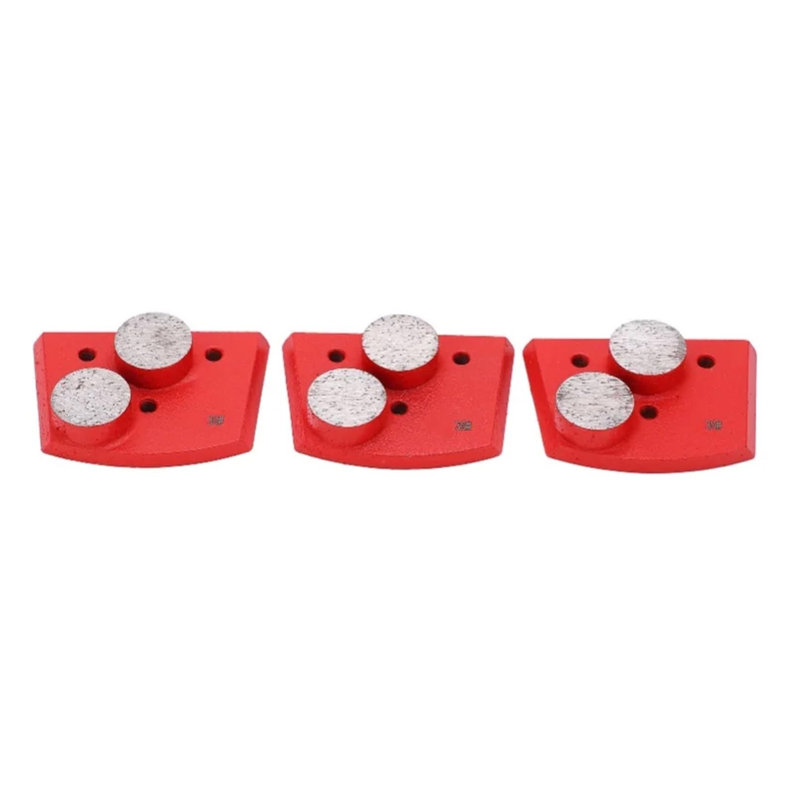 Almohadillas de Pulido Diamante, trapezoide Rojo, Grano 30#, 2 Dientes cilíndricos for hormigón, 3 uds