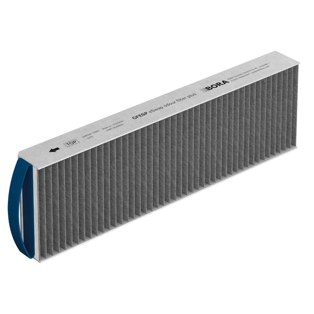 BORA GFESP Original Activated Carbon Filter Odour Filter Plus, for BORA Pure & Easy Hob Extractor, Replacement Filter Accessories, Recirculation Filter, Odour Reduction, Tool-free Filter Replacement