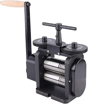 Rolling Mill TBVECHI Jewelry Rolling Mill Flat Rolling Mill Wide 65mm Diameter Rollers Manual Rolling Mill Machine Jewelry Marking Tools 110mm