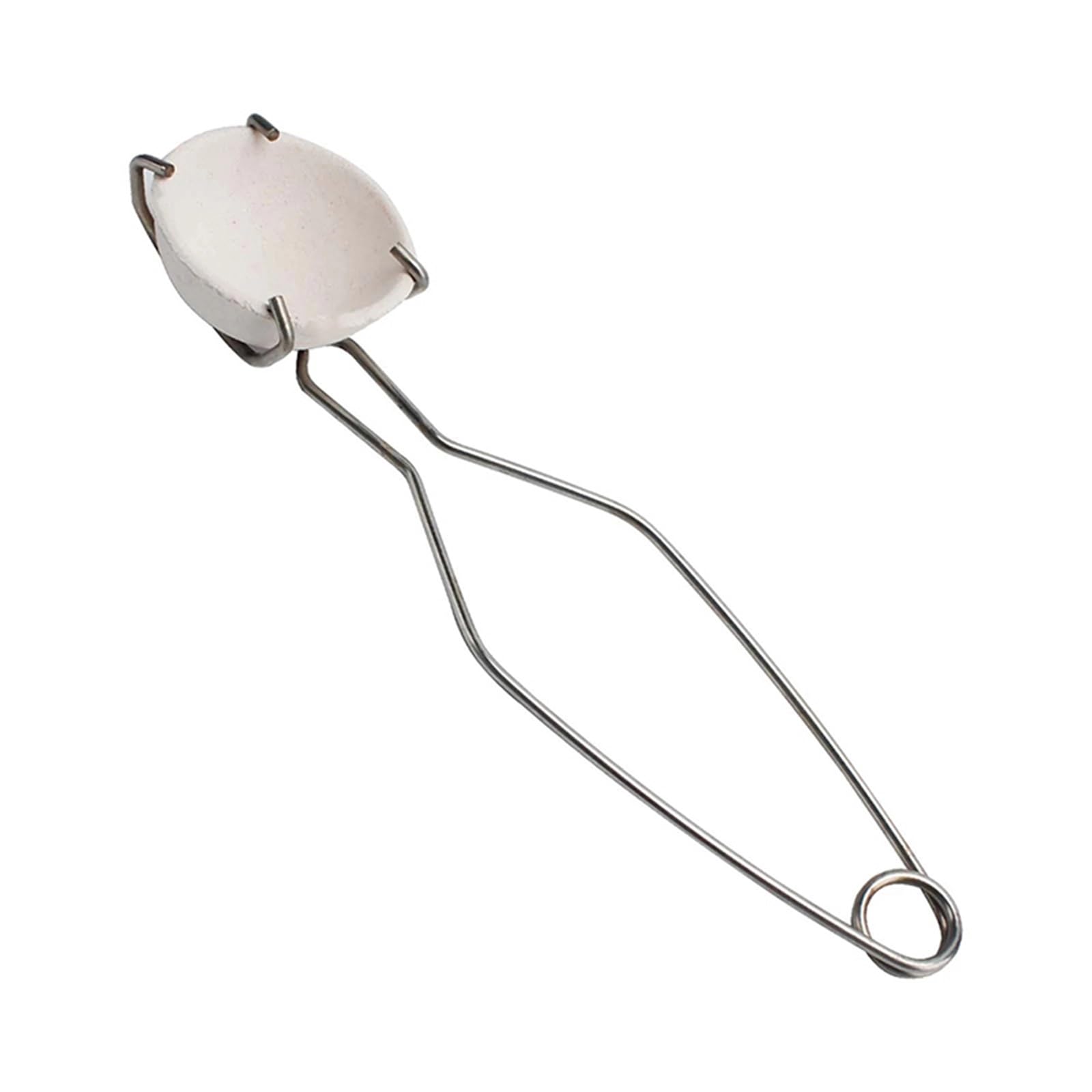 Djskldf Silver Crucible Tongs 25Cm Stainless Steel Crucible Tong Clamp Pliers White Gold Bowl Melting Furnace Accessories