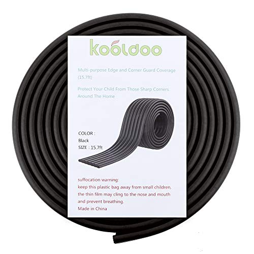 Baby Proofing Edge Guards 15.7ft Extra Wide Edge Protectors with Adhesive Tapes for Table, Desk, Fireplace(Black - Thumbnail 6