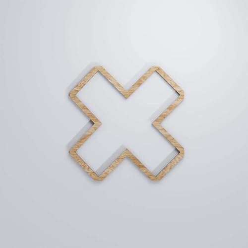 Miniatura 5 de 7 38"W X 7 38"H Extra Pequeño Fowler Decorativo Fowler Paneles De Pared De Madera Calado, Roble Rojo