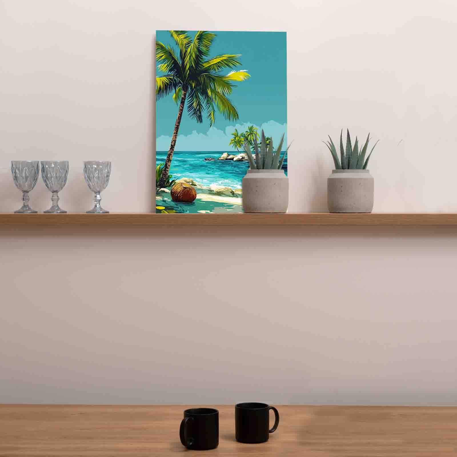 Amazon.co.jp: ヤシの木 水彩絵の具 大人用 DIY ビーチ 油絵キット