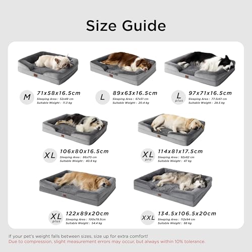 BEDSURE orthopädisches Hundebett Ergonomisches Hundesofa - 71x58 cm Hundecouch mit eierförmiger Kistenschaum für kleine Hunde, waschbar rutschfest Hundebetten, haselnussbraun