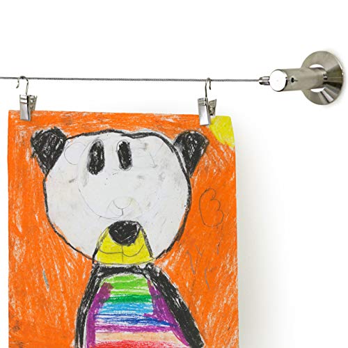 Picture Hanging Wire With Clips | Art Hanger For Kids | Hang Childrens Artwork | Art Hanging Kit | Photo Cable System Hanger Line Metal // by Willow And Eva