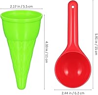 Vista 2 de Kisangel Juego de 10 piezas de cono de helado de plástico para niños, juego de cucharadas de helado al aire libre, juguetes de arena