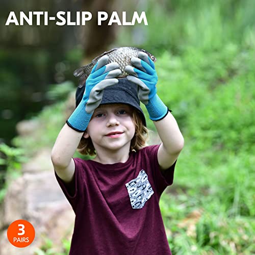 Vgo 3-Pairs Age 7-9 Kids Gardening Gloves, Children Yard Work Gloves, Soft Safety Rubber Gloves (Xs, Kid-Rb6013) #TOP3